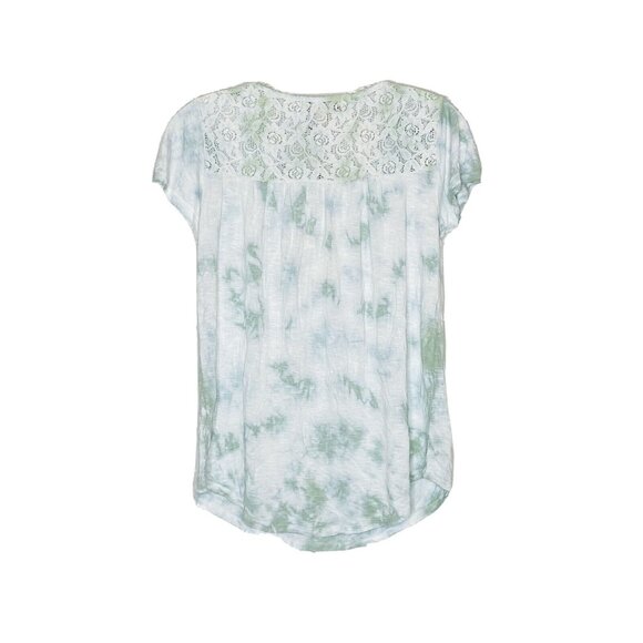 Brand New Women's Short Sleeve V-Neck Tie-Dye T-Shirt - Knox Rose Green S - Picture 3 of 3